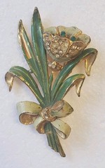 1930’s Pot Metal Flower Brooch ~cold paint