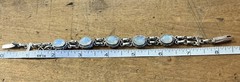 Vintage Moonstone Sterling Silver Bracelet 8.5 In. 24.9-grams 5 Stones