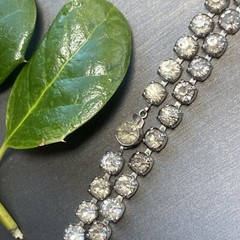 Art Deco Vintage Choker Necklace Estate Jewelry Pre-owned Cut Crystal 14.5″