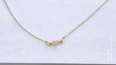 ​Vintage 2000s Gold Plated Triple Heart Necklace Rhinestone Dainty Y2K Jewelry
