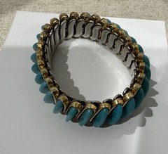 VTG Antique Signed DFB Co CARMELITA Expansion Bracelet Turquoise Blue Color GF