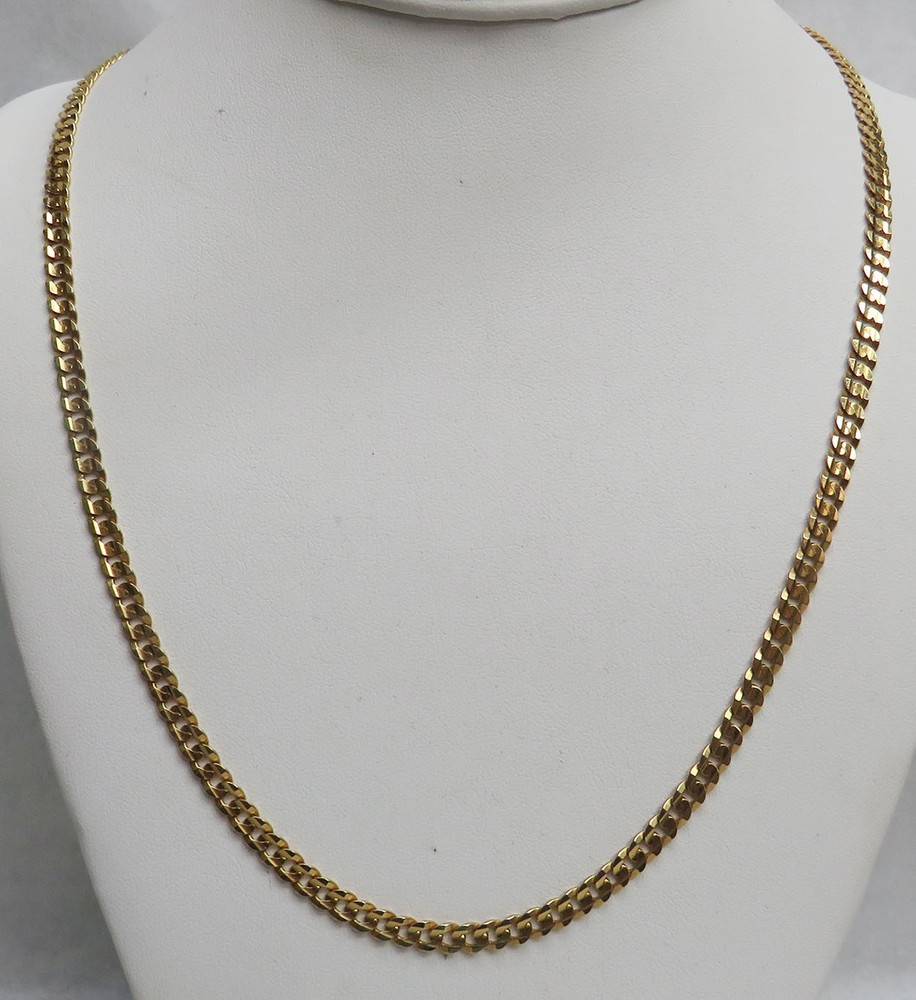 DISTINCTIVE 14K YELLOW GOLD 25″ CURB LINK 4.7mm NECK CHAIN