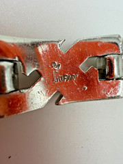 Vintage Bracelet Trifari Rhinestone Chain Pot Metal Silvertone DAMAGED PJ