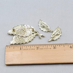 Vintage Sarah Coventry “Wooded Beauty” 1968 Brooch Clip Earrings Set