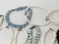 Vintage Y2K 90s Puka Shell Heishi Necklace Lot (10) Surfer Hawaiian Summer Beach