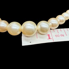 Vtg Double Strand Graduated Faux Pearl Necklace Fancy Box Clasp 21” Cottagecore