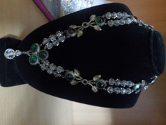 SIGNED STERING H&H NECKLACE GREEN GRAPE LEAFS