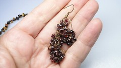 Vintage Beaded Strand Necklaces Earrings Carnelian? 7pc Necklace Lot