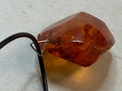 NATURAL OLD ANTIQUE COGNAC BALTIC AMBER PENDANT 14,3 gr. WITH CHAIN