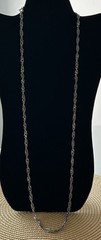 VTG Citation Silver-Tone Twisted Link Chain Necklace 36”L Unclasped Loose Rope