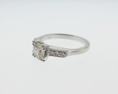 Vintage Estate 0.80ct Genuine Diamonds Old Cut 14k White Gold Engagement Ring