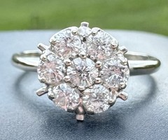 ESTATE HUGE VINTAGE FLOWER TOP DAISY TULIP PRINCESS RING 12K 13K 14K 15K