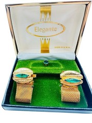 Vintage Mid-Century Deep Green Cuff links. Beautiful! Original and made in USA