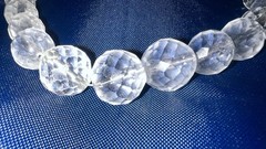 Vintage glass bead necklace clear faceted crystal restring redo deco varied size