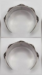 Vintage SIAM 925 Sterling Silver Granulated Dome Wide Bold Cuff Bracelet *READ*