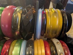 Lot Of 41 Vintage Plastic Bracelets! Lucite, Acrylic, Etc! Wow!