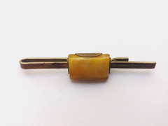 Soviet Vintage Tie clip Baltic Amber. USSR