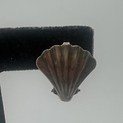 Vintage Sterling Silver Shell Shaped Post Pierced Earrings 3.51 Grams