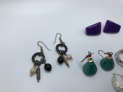 Lot of 14 Pairs Gold Silver Tone Pierced Earrings Vintage faux pearl