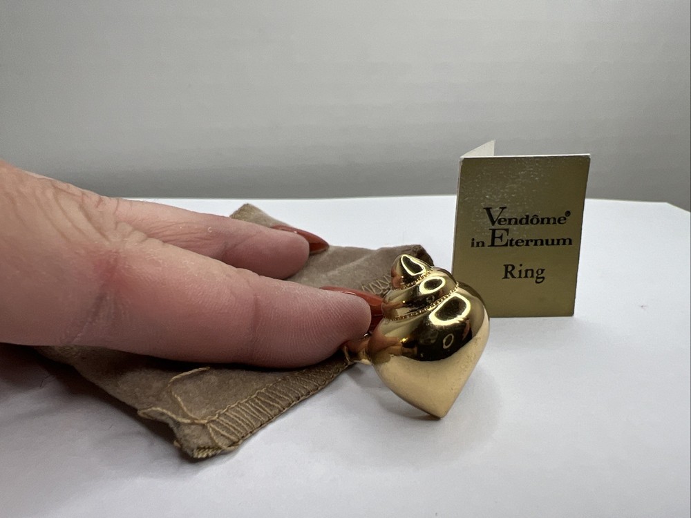 VTG VENDOME Gold Seashell Ring Adjustable 4.5-6.5 NWT Dead Stock ETERNUM Shell