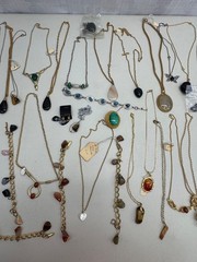 Vintage Handmade Stone Jewelry Lot. Many Necklaces and Bracelets.