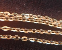 14k Yellow Gold 1.5mm Oval Chain Link Necklace 19″ Vintage UnoAerre Italy 14kt