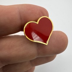 1980’s Vintage Hallmark Metal Brooch Red & Gold Heart Pin Valentine’s Day
