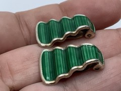 Norway Grete Prytz Kittelsen Tostrup Sterling Silver Green Enamel Earrings