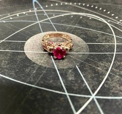 2Ct Gothic Pink Lab Created Ruby Skull Engagement Wedding 14k Rose Gold FN Ring