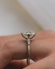 Vintage 3CT Asscher eal Moissanite Engagement Ring In 14K Yellow Gold Finish
