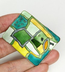 Very RARE Gorgeous Vintage David-Andersen Four Seasons Enamel Brooch “Summer”