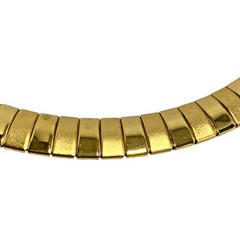 Gold panel chain necklace collar choker retro 1980’s runway career vintage chic