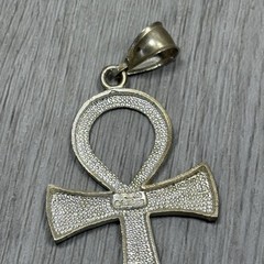 Vintage 925 Sterling Silver Egyptian Ankh Cross Pendant 2.5 Inches 10 Grams