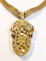 Vintage Alice Caviness Gray Rhinestone Ribbon Necklace 16.75″