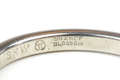 Antique 1920’s Orange Blossom Traub 18K White Gold Wedding Band Ring 4.75 UK-J