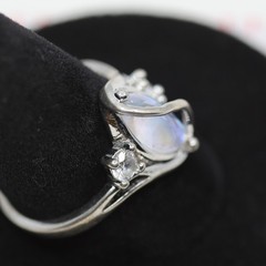 Wrapped Gemstone Ring Sterling Silver