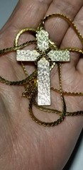 Reversible Vintage Gold Tone Cross & 24″ Chain