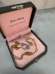 Vintage JUICY COUTURE Ring Pendant Necklace with Box & Splash Perfume from 2000s