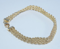 UNIQUE 18K Yellow Gold 8mm Woven Bracelet 6.6 Grams, 7.25″