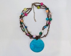 Vintage Retro Necklaces Set Of Multi Color Shell Beads Lucite Resin Acrylic LT43