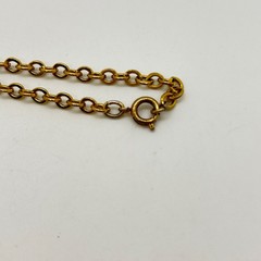 Vintage Gold Tone Rolo Link Chain Necklace 24″ Round Links Spring Ring Clasp 24″
