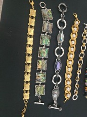 Mixed metal materials bracelet lot 8