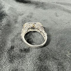 Vtg Sterling Silver Ring 8.25 Cubic Zirconia Medieval High End Jewelry Old Money