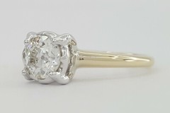 Antique Art Deco 14k Old European Solitaire Diamond Engagement Ring 0.78 ct GIA