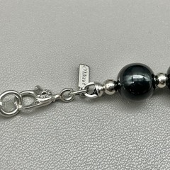 Monet Necklace Womens Black Silver tone Vintage Beaded Strand Classic 26 Inch