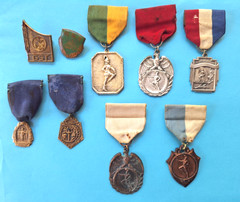 VTG Lot of 9 Marching Band Contest Majorette Medal with Ribbon Sports GST Pins