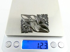 Vintage Sterling Silver Figural Botanical Brooch Leaves Pin 925 12.3g 1 7/8 Inch
