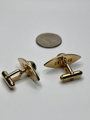 Vintage Anson Gold Tone Evil Eye Shaped Cufflinks