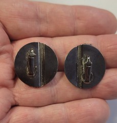 Vintage Sterling Silver Modernist Art With Mesh Wire Strip Clip On Earrings
