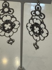 Vintage Sterling Silver 3” Chandelier Dangle Earrings Made In Israel 15.9 Grams